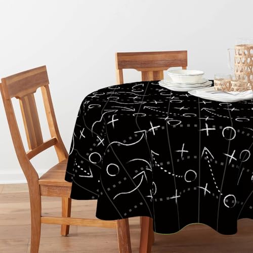 Football Tablecloth 60x60 Inch Square - Brown & Green Party Decor