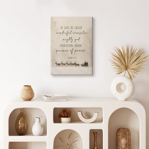 Christmas Bible Verse Wall Art Decor Framed Canvas 11x14 - Horrible Variation