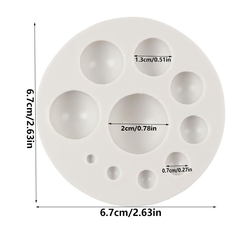 Pearl Fondant Mold Semi Sphere Chocolate Silicone Mold - Style C