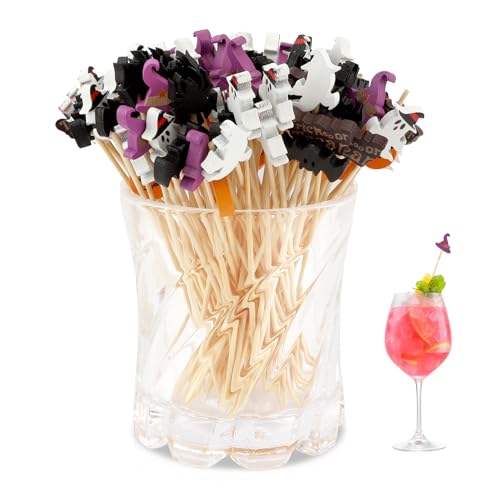 Halloween Cocktail Picks Flavored Toothpicks 100PCS Bamboo Party Skewers