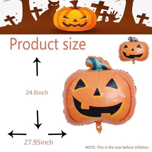 Halloween Pumpkin Balloons Kit - 8 Aluminum Foil Decorations for Parties