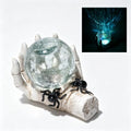 Halloween Snow Globe Crystal Ball LED Decor White Skeleton Hand - Spooky Indoor Display