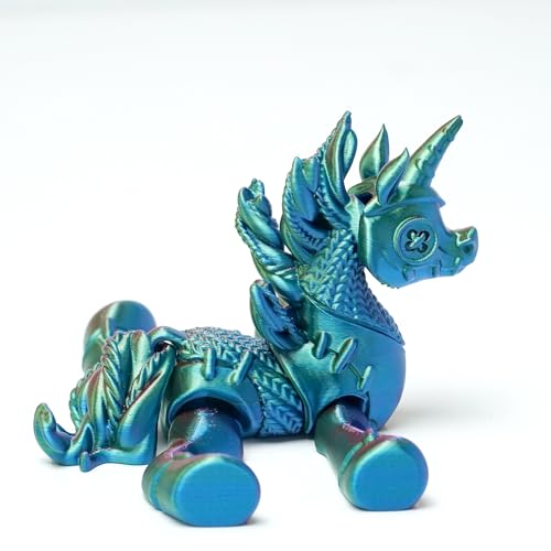 RGB 3D Printed Unicorn Toy Figurine - Flexible Joint Fantasy Decor & Fidget Gift