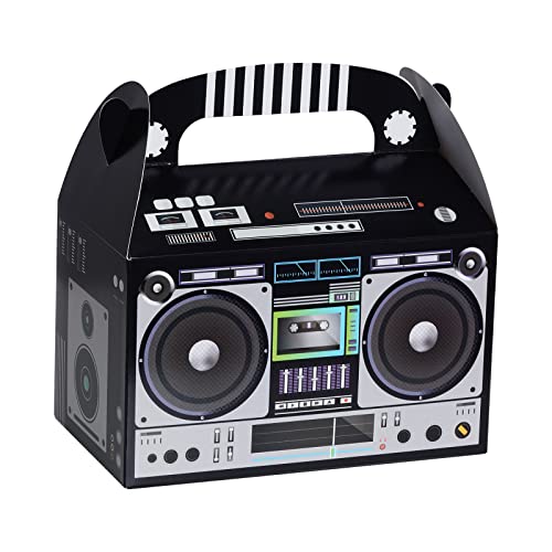 Retro Boombox Favor Boxes - 6.3 x 3.74 x 3.74 Inches, Pack of 3, 12 Count