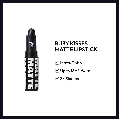 Lipstick Matte Finish Long-Lasting Highly Pigmented Full Coverage Lip Color - Black & Blue - Pack of 1