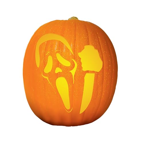 Halloween Pumpkin Carving Kit with Ghost Face Stencils and Tools