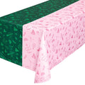 Pink and Green Witch Tablecloth - 9x4.5 ft with 0.5x0.5" Rectangular Variation