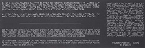 Cinema Secrets Ultimate Foundation 5-in1 Palette - Light-Med Pink-Beige Undertones, 500A series, Buildable Coverage, Long-Wear Matte Finish, Paraben-Free, Color Correct, Contour & Highlight