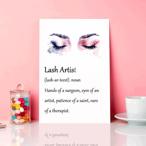 Lash Artist Definition Poster Canvas Wall Art for Lash Studio - 18 x 12 Inches Framed