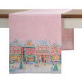 Pink Christmas Market Table Runner - 100% Cotton, 14.5 x 72 Inches, Double Layer