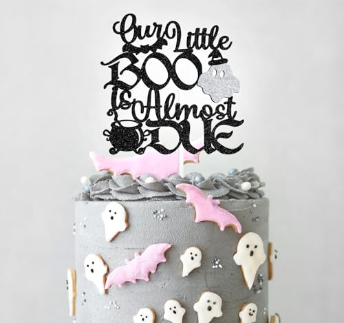 Halloween Baby Shower Cake Topper Ghost Bat Spider Glitter Decoration