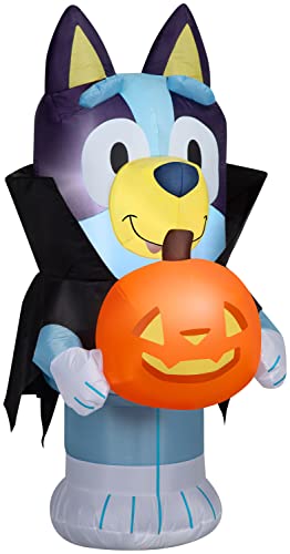 Bluey Halloween Inflatable - 3.5 Ft Lighted Vampire Yard Decoration with Jack O'Lantern - Bluey Halloween