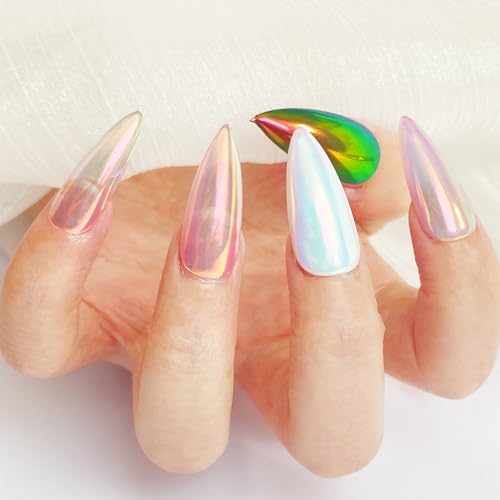 FNNZ Unicorn Chrome Nail Powder Aurora Mirror Effect - Romantic Jardin