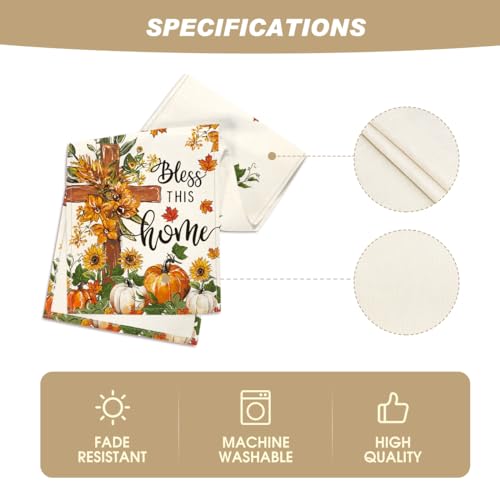 13x90 Inch Beige Fall Table Runner - Durable Polyester Home Decor