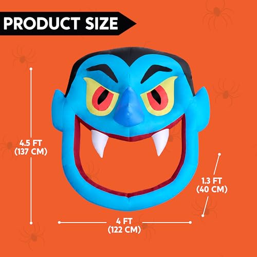 Halloween Inflatable Vampire Car Decoration with LEDs - 4.5 FT Tall Yard & Trunk or Treat Decor