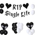 Gothic Bachelorette Party Decorations Set - Black Glitter Banner & Balloons