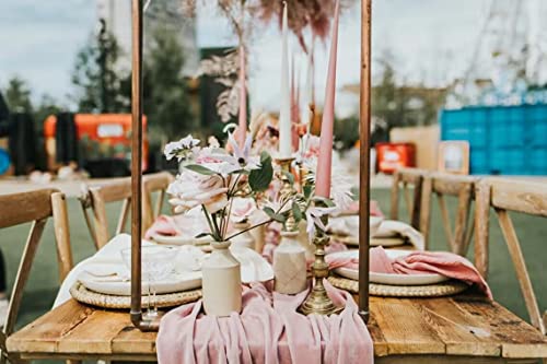 Velvet Table Runner 10ft Wedding Reception Decor Dusty Rose 20x120in - Blush Pink & Mauve Variation