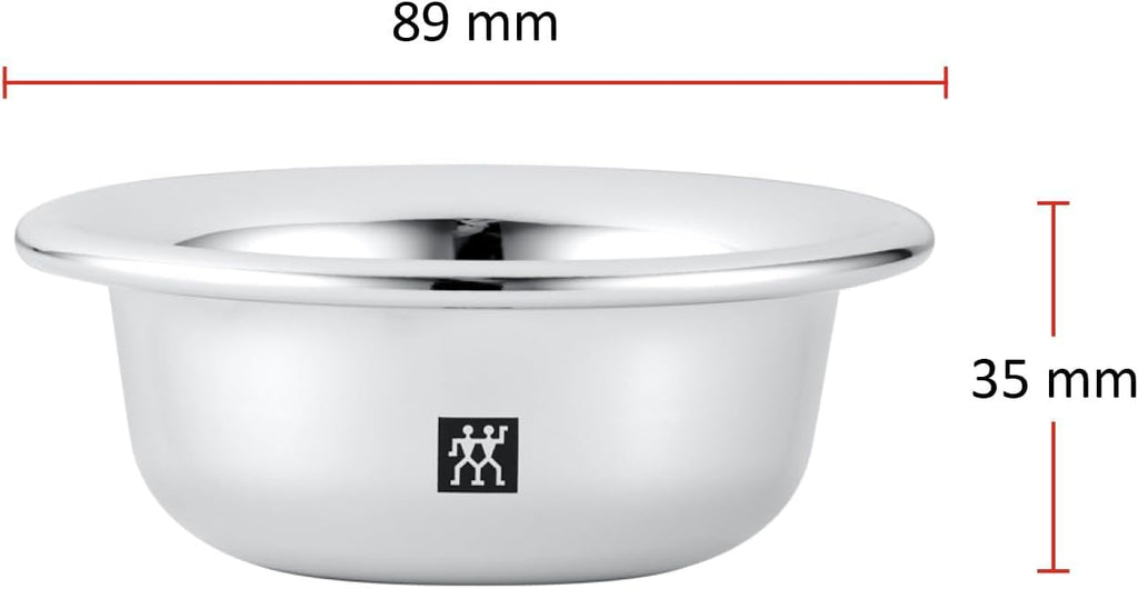 ZWILLING Shaving Bowl (wet shave, storage for shaving soap, bowl for whipping up lather, chrome plated), Silver