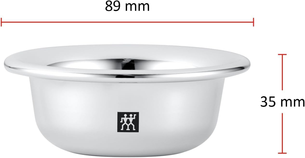 ZWILLING Shaving Bowl (wet shave, storage for shaving soap, bowl for whipping up lather, chrome plated), Silver