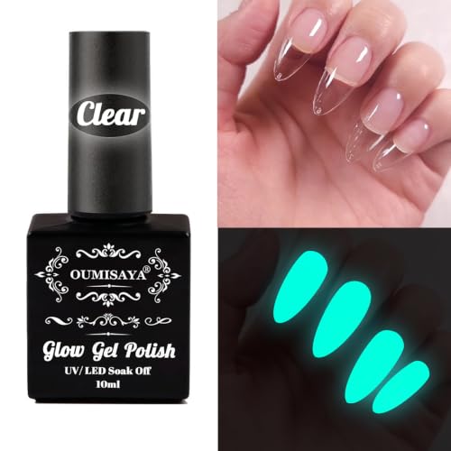 Glow in the Dark Clear Jelly Gel Nail Polish - Long Lasting UV/LED Cure - Variation GP66dCA (0.34 Fl Oz)