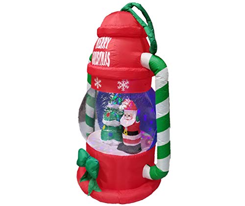 6 Ft Lighted Christmas Inflatable Lantern with Santa and Tree - Outdoor Holiday Decor