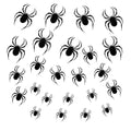 Halloween Spider Wall Stickers Set - 24pcs 3D Realistic Black Spiders with Foldable Legs - Waterproof Indoor Outdoor Decor - Adhesive Dot Included - Spd01