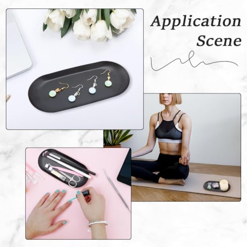 Black Stainless Steel Nail and Makeup Organizer Trays - 2 Pack