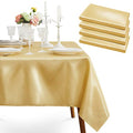 Gold Satin Tablecloth 58x102 Inches - 4 Pack, Rectangular, Elegant Party Decor Variation of 4 / Gold