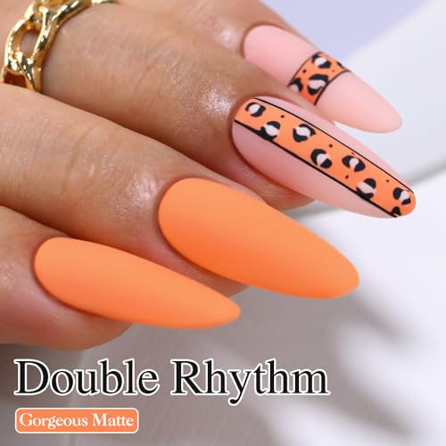 Double Rhythm 15ML Milky Orange Gel Polish - Same Color, Soak Off Nail Art