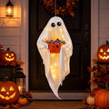 Cute Ghost Lighted Halloween Candy Bowl Hanging Decor - Trick-or-Treat