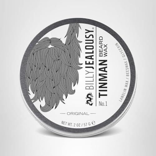 Billy Jealousy Tinman Beard Wax with Light Hold & Matte Finish, Nourishing Beard Care Product Formulated with Natural Beeswax & Glycerin for Soft, Tamed Facial Hair, 2 Oz