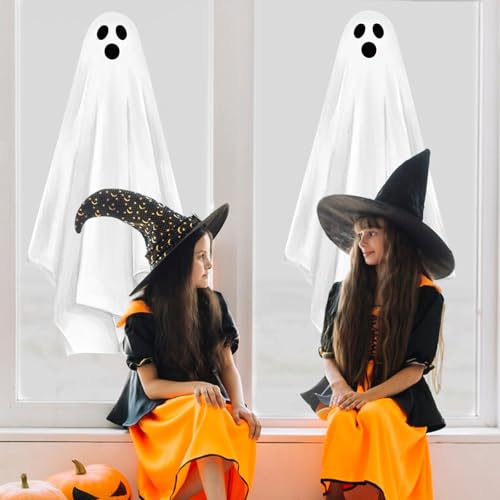 Halloween Wall Stickers Watercolor Ghost Decals - Large Room Mural, 2 Sheets, 35.4 x 11.8 Inch - Ghost Variant