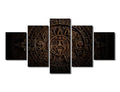 Aztec Solar Calendar Wall Art Canvas Prints - Framed 60x32 Inches, Mayan Civilization Decor - Variation of Artwork-13