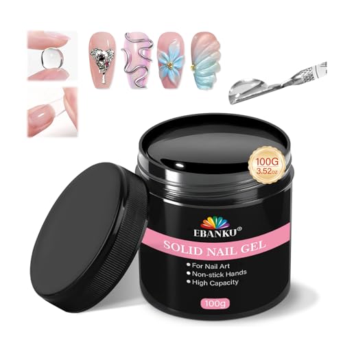Solid Nail Glue Gel 100g for Press-On Nails Rhinestones & 3D Art