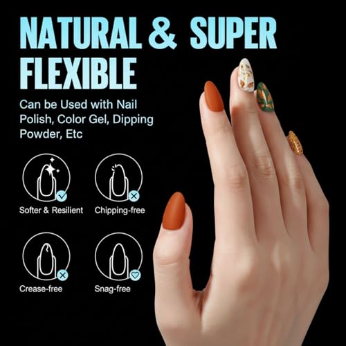 240pcs Short Almond Nail Tips - Pre-Shaped Clear Acrylic Press-On Nails