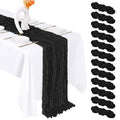 12 Pack Black Cheesecloth Table Runner 20x120 Inch Rustic Wedding Party Decor - Variation: 12 Pack / Black