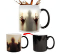 Color-Changing Halloween Zombie Coffee Mug - Black Blood Palm 75°C Thermosensitive Cup