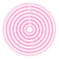 Pink and White Christmas Tree Skirt with Pom Poms - 30 Inch Diameter, MACTING