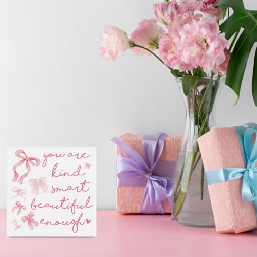 Pink Inspirational Affirmation Wooden Sign for Dorm Room - Pink-2