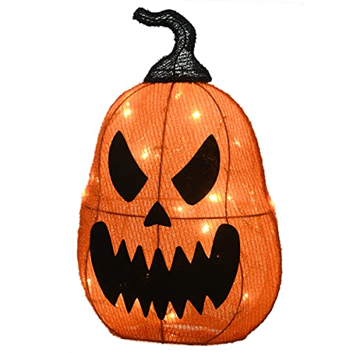 16-Inch Pre-Lit Jack-O-Lantern Halloween Decoration with LED Lights