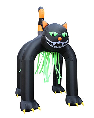Inflatable Halloween Archway with Black Cat Design - 13 Ft Tall, Self-Inflating Outdoor Decor