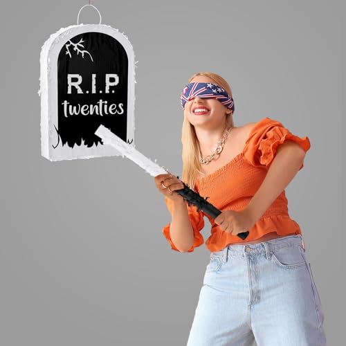 30th Birthday Piñata Set with Tombstone Design - Fun Death to My 20s Party Supplies