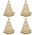 4PCS Happy Birthday Foil Balloons 27 Inch Party Hat Decor Set
