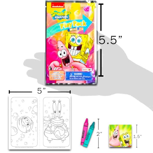 Kids Spongebob Party Favors Bundle - Mini Coloring Books & Stickers