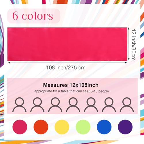 Multicolor Stretch Chair Sash Bands & Satin Table Runner Set - 54 Pcs