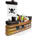 Brown Inflatable Pirate Ship Cooler for Halloween Parties - Vivid