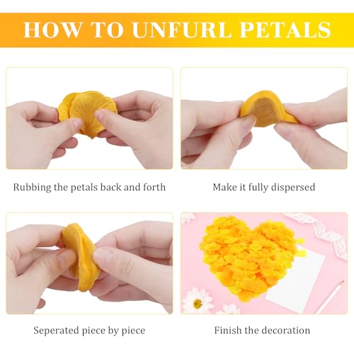 Artificial Orange and Yellow Rose Petals for Wedding and Party Decor - 3000 Pcs