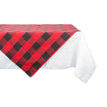 Farmhouse Tabletopper 40x40 Inch Buffalo Check Tablecloth - Red & Black Variation