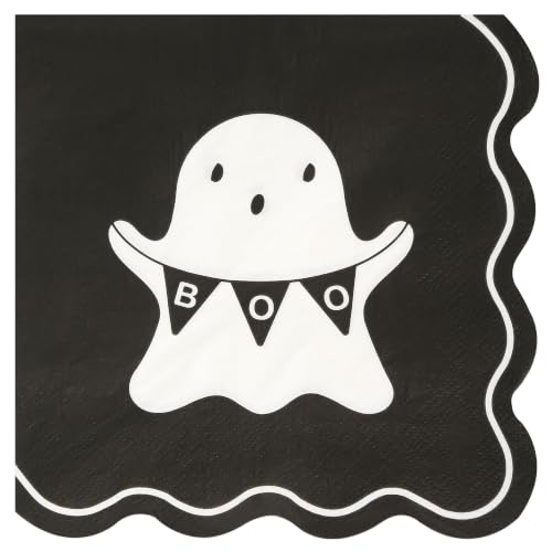 Halloween Ghost Boo Paper Napkins 6.5 Inch - Spooky Party Disposable Tableware