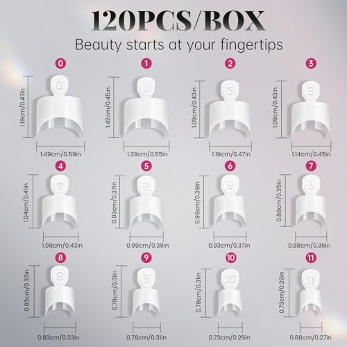 French Short Half Wrap Nail Tips - 120PCS Acrylic False Nails, Clear & White